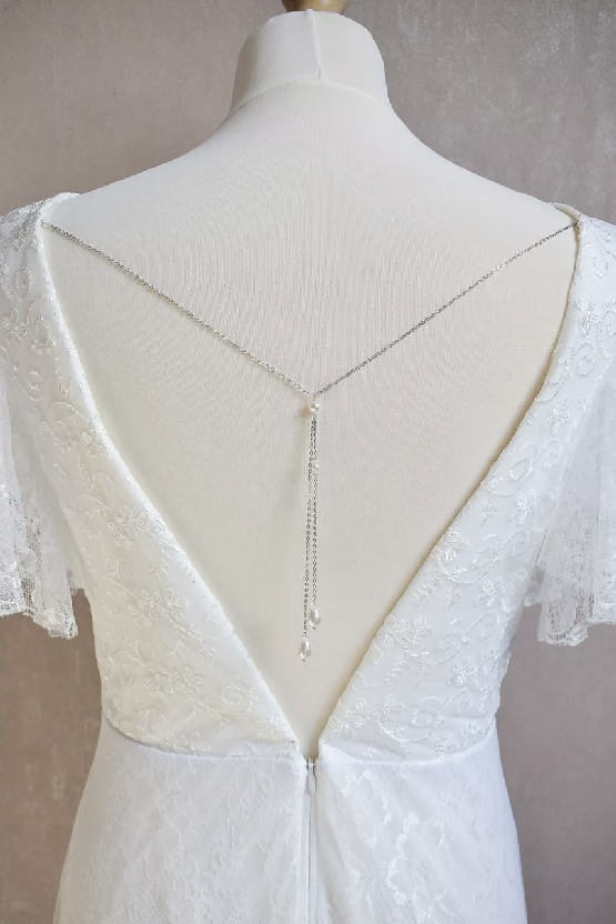 collier de dos à coudre pour robe de mariée dos nu